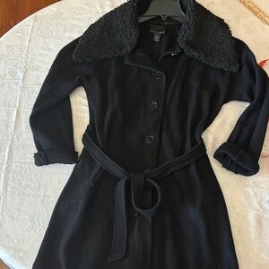 Cynthia Rowley Elegant Black Teddy Coat